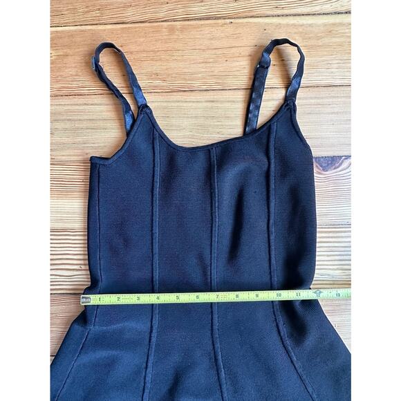 Sexy Little Black Dress Onyx Body Contour Boujee Adjustable Strap Mini Old Money - Picture 5 of 6